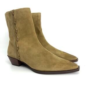 Lucky Brand Shakell Bootie Women 9 Olive Suede